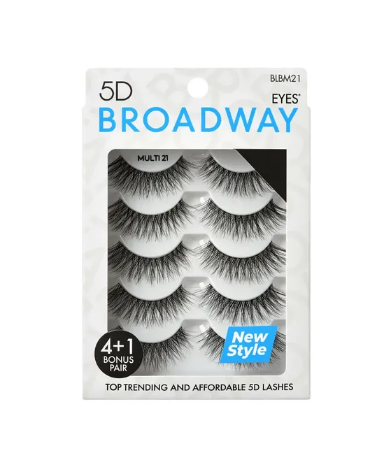 Broadway Eyes 5D Strip Lashes 5 Pair Multipack