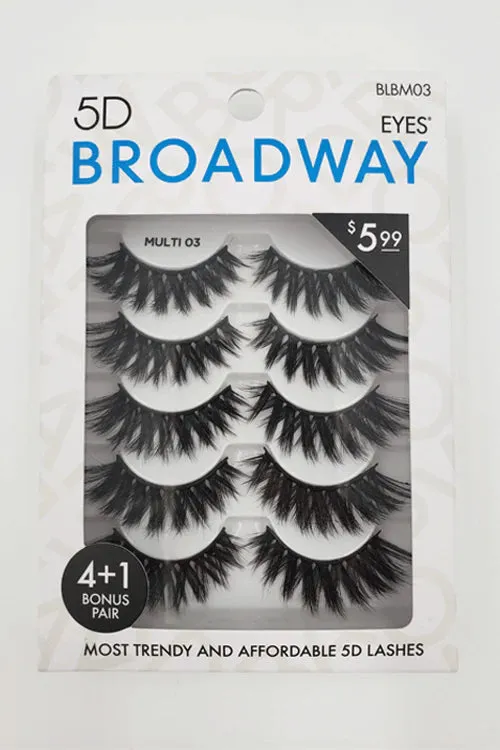 Broadway Eyes 5D Strip Lashes 5 Pair Multipack