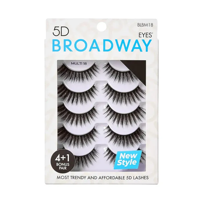 Broadway Eyes 5D Strip Lashes 5 Pair Multipack