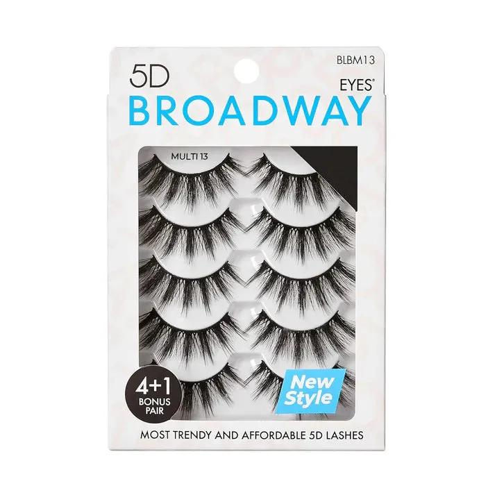 Broadway Eyes 5D Strip Lashes 5 Pair Multipack