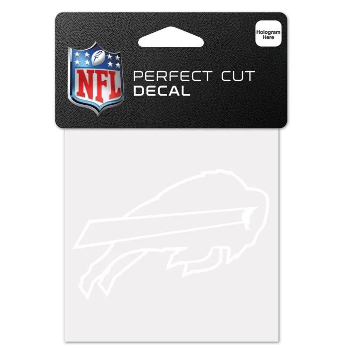 BUFFALO BILLS PERFECT CUT WHITE DECAL 4" X 4"