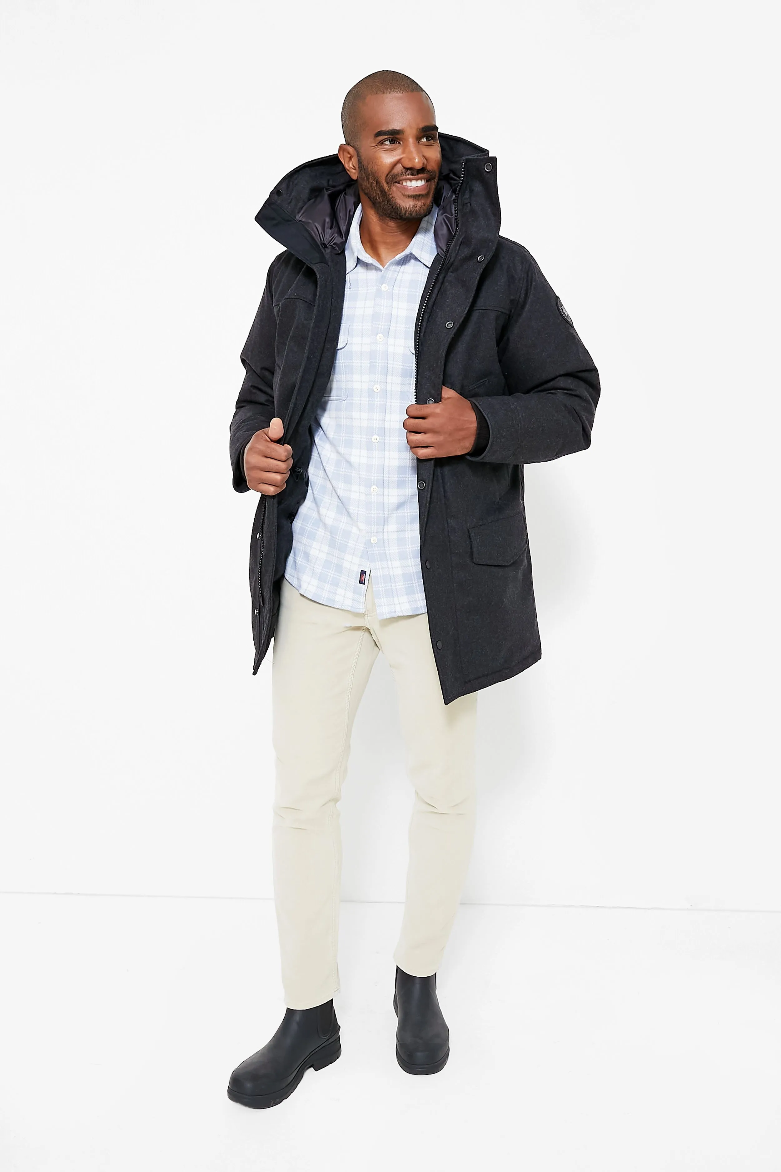 Carbon Melange Wool Reskill Langford Parka