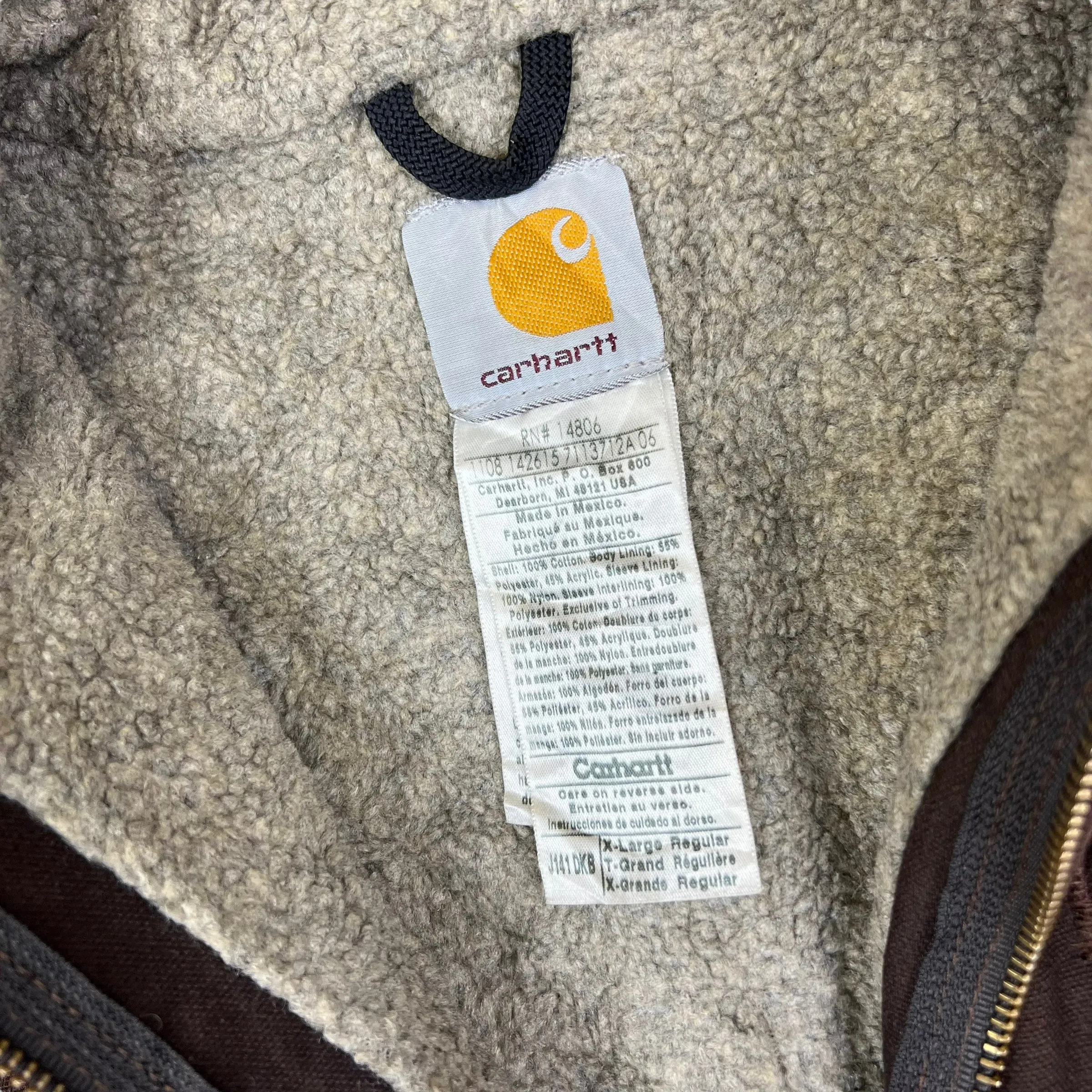 Carhartt Sherpa Lined Active Duck Jacket Brown