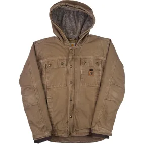 Carhartt Sherpa Lined Duck Active Hooded Jacket Brown