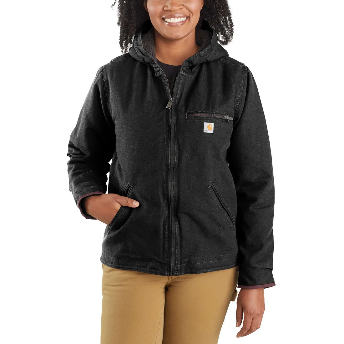 Carhartt Women's Loose Fit Washed Duck Sherpa Lined Jacket