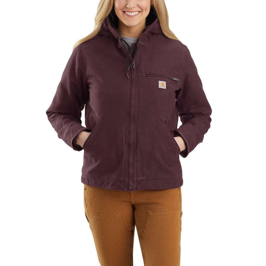 Carhartt Women's Loose Fit Washed Duck Sherpa Lined Jacket