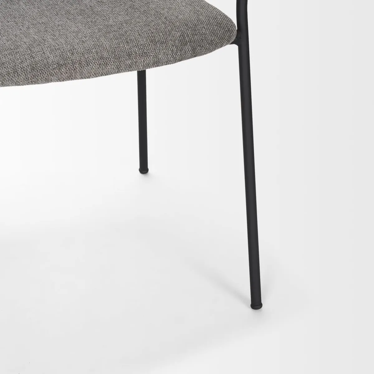 Carolyn Dining Chair Gray Fabric | Black Metal