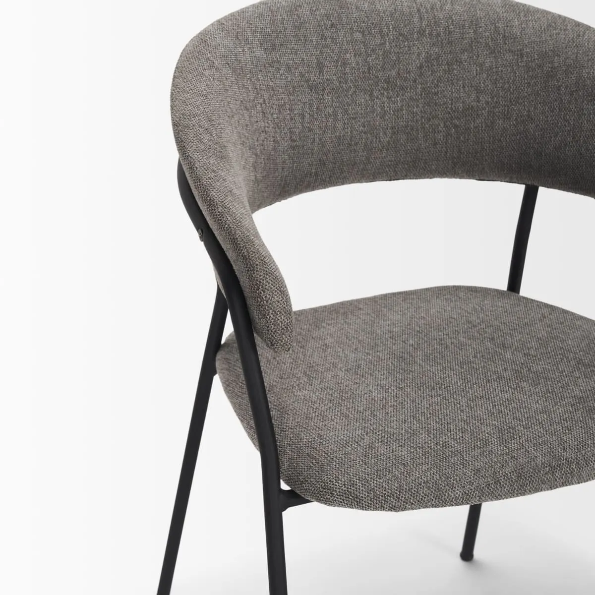 Carolyn Dining Chair Gray Fabric | Black Metal