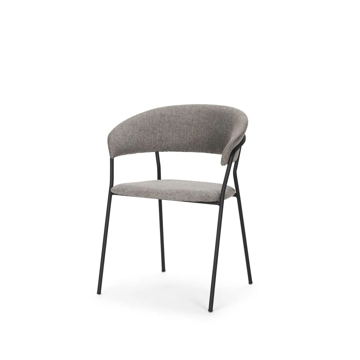 Carolyn Dining Chair Gray Fabric | Black Metal