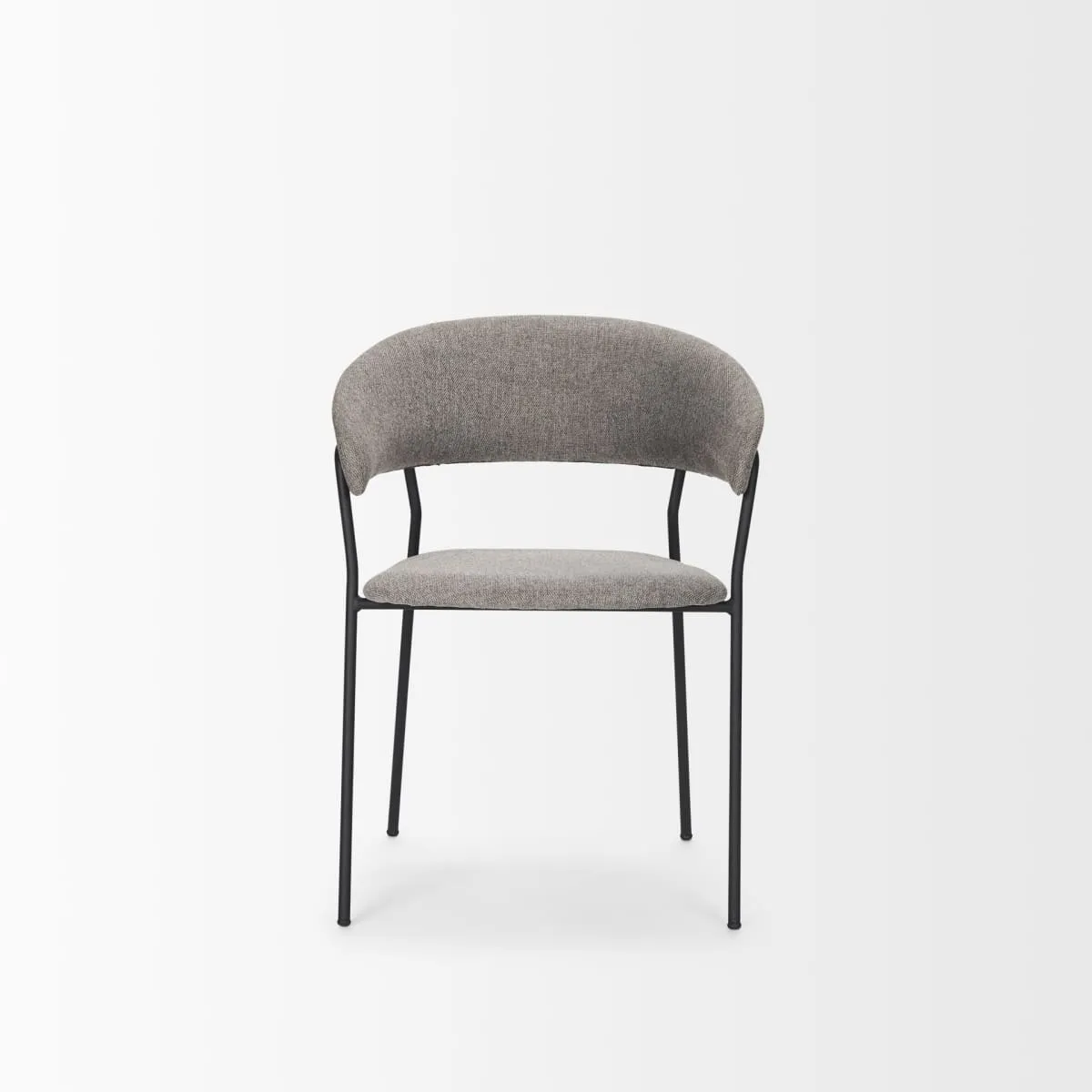 Carolyn Dining Chair Gray Fabric | Black Metal