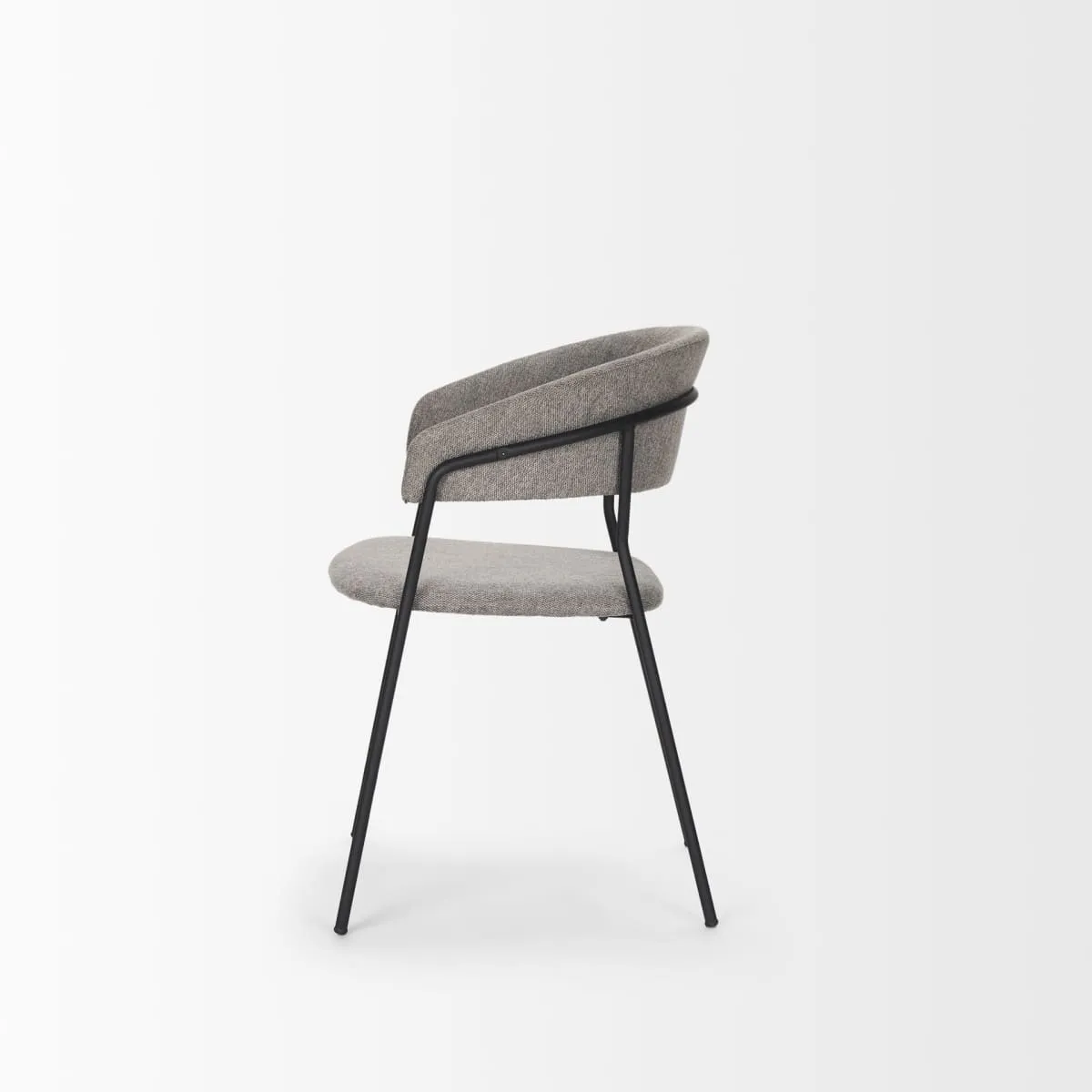 Carolyn Dining Chair Gray Fabric | Black Metal