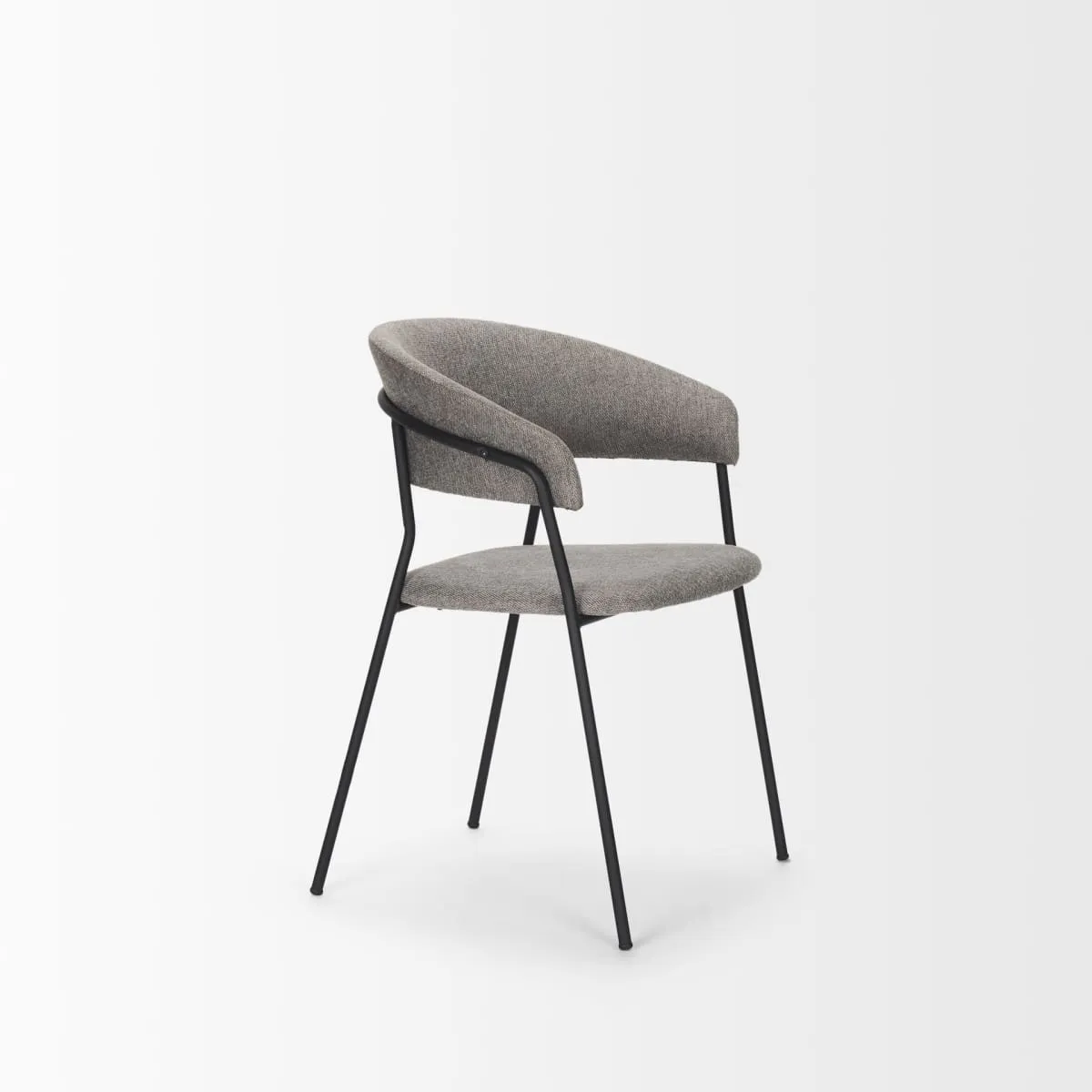 Carolyn Dining Chair Gray Fabric | Black Metal