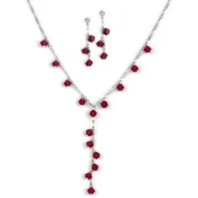 Cassy Colored Crystal Necklace and Earring Set