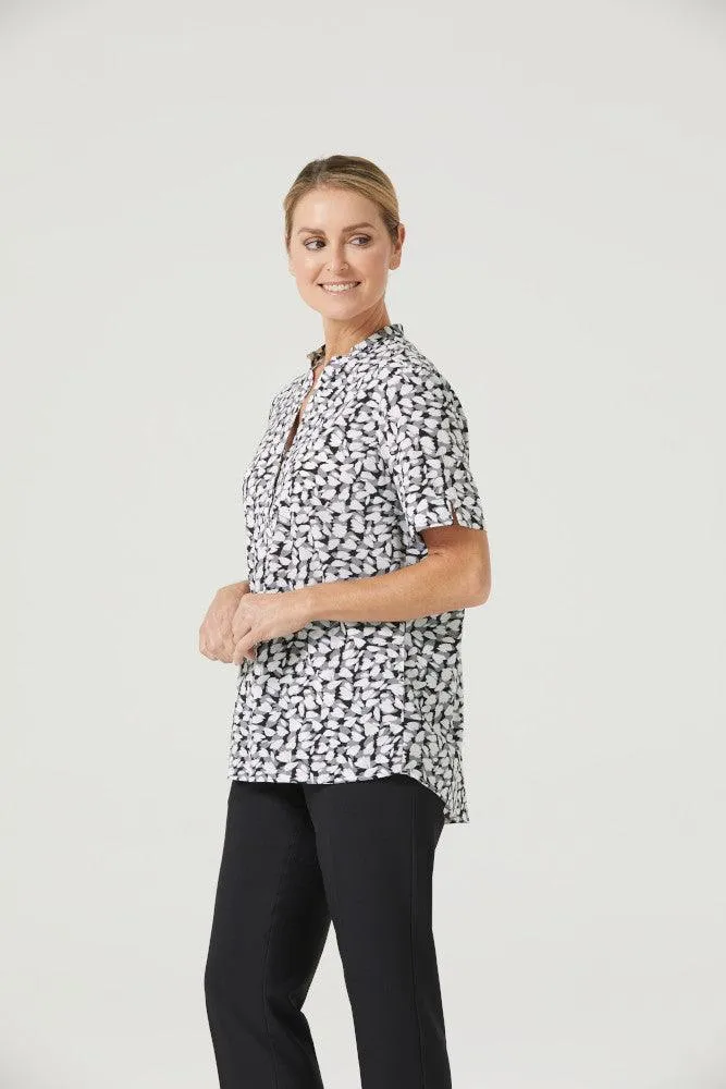 CATUHU NNT Women's Petal Print Antibacterial Short Sleeve Tunic