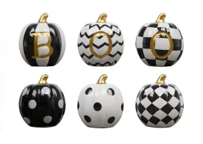 Ceramic Pumpkin Sitters, Black & White