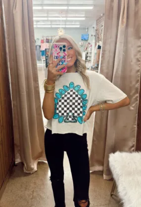 Checkered Spade Graphic Tee