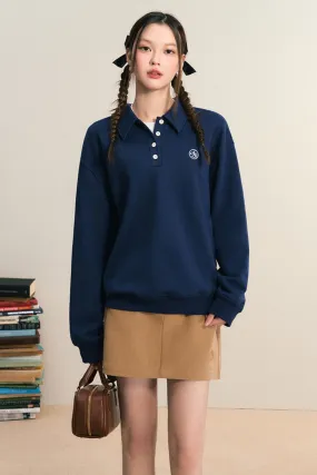 Classic Long-Sleeve Polo Sweater