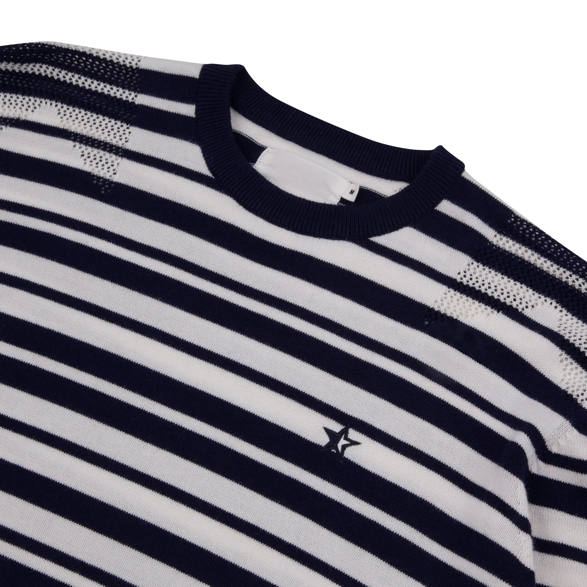 Cosmos Knit - Deep Navy and Off White Stripe