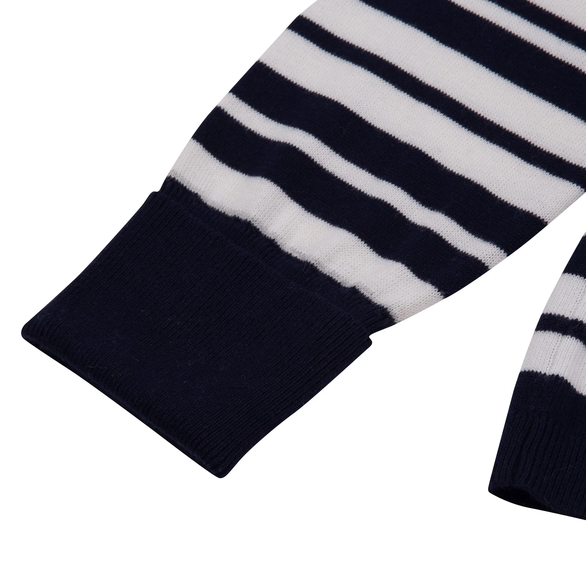 Cosmos Knit - Deep Navy and Off White Stripe