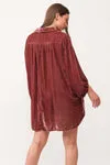 DEAR JOHN LEIGH VELVET BUTTON DOWN TUNIC