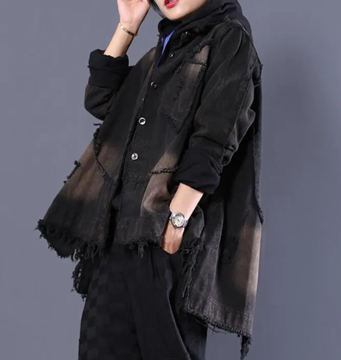 Demin Casual Coat Loose A line Parka Plus Size Coat Jacket