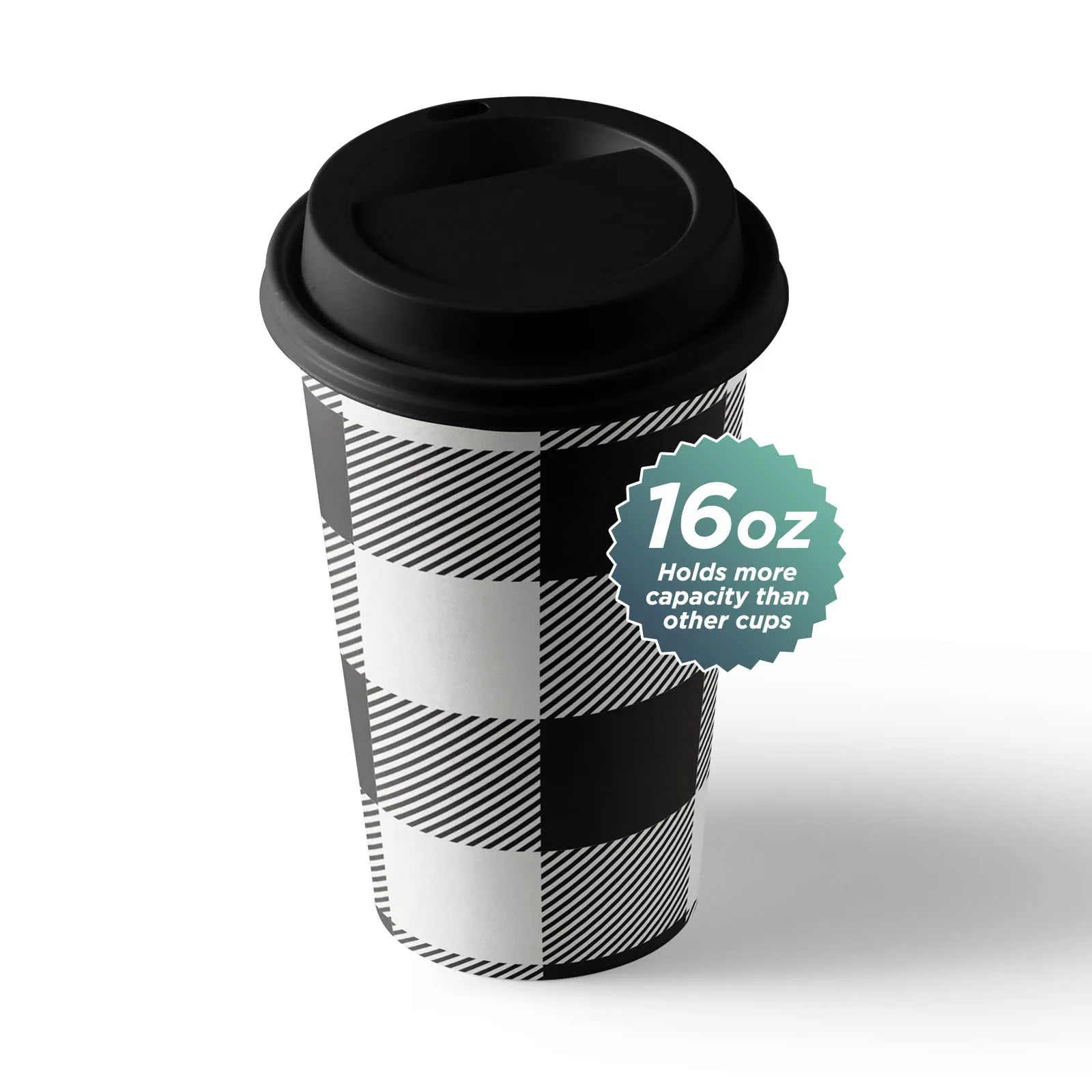 Disposable Coffee or Hot Chocolate Cups with Lids & Kraft Cup Sleeves (Serves 12)