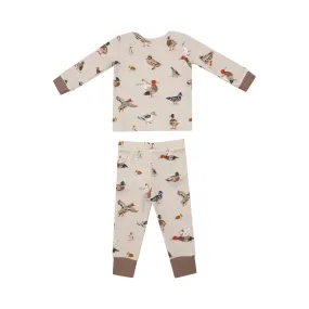 Ducks Long Sleeve Waffle Weave Loungewear Set