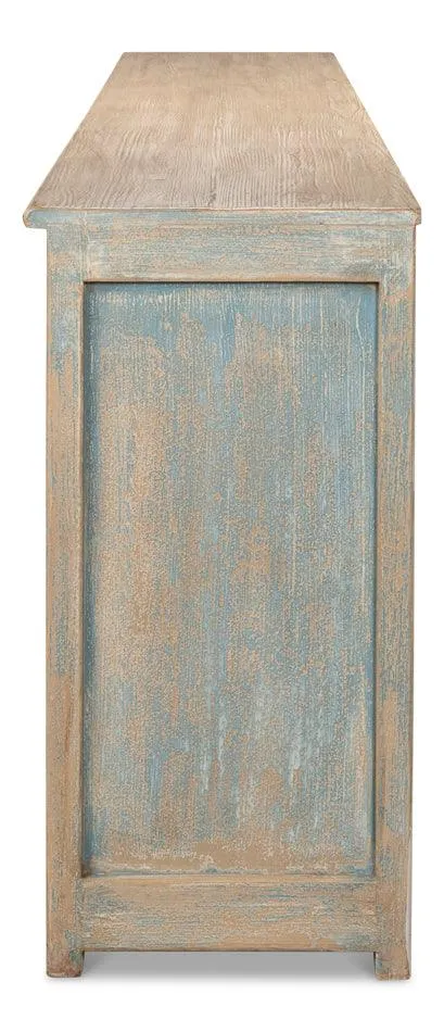 Extra Long Blue Washed Sideboard