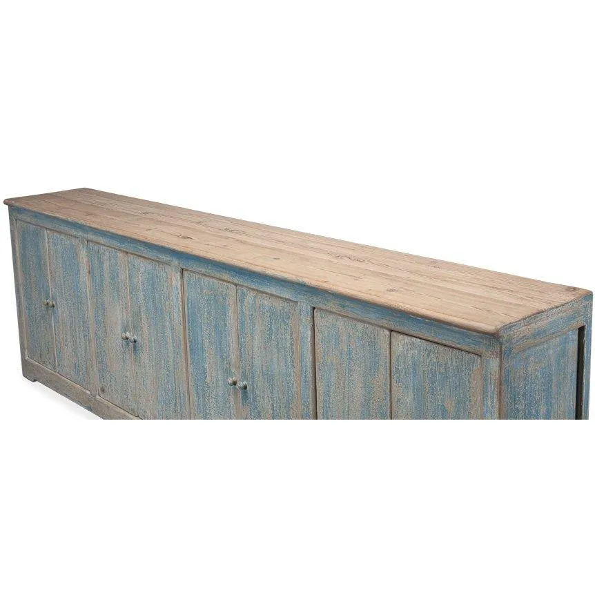 Extra Long Blue Washed Sideboard