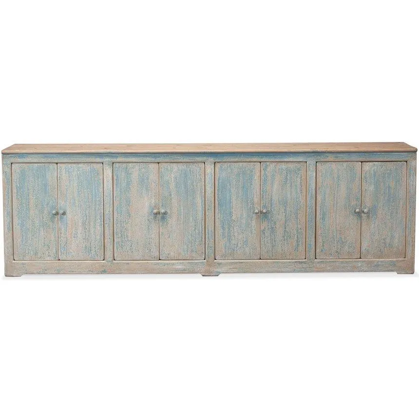 Extra Long Blue Washed Sideboard