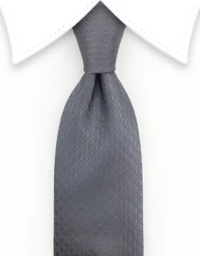 Extra Long Charcoal Gray Silk Tie - 3XL