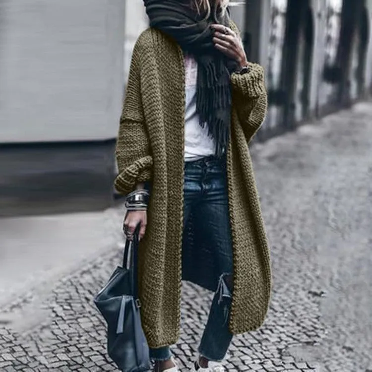 Fall/Winter New Long Sleeve Knitted Cardigan Casual Loose Fit Cardigan Knitted Sweater Jacket