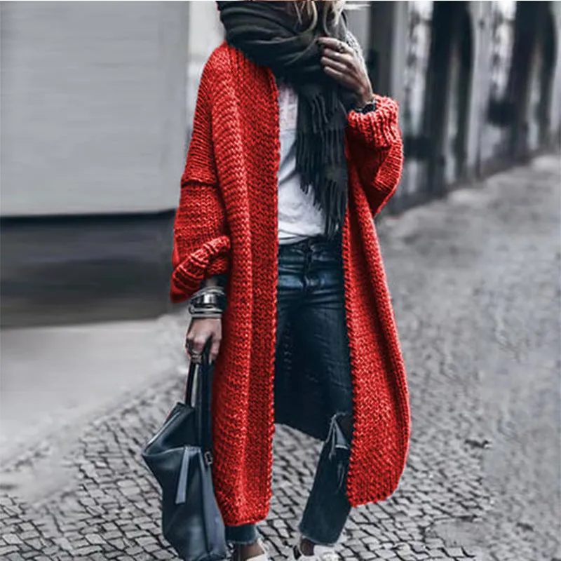 Fall/Winter New Long Sleeve Knitted Cardigan Casual Loose Fit Cardigan Knitted Sweater Jacket