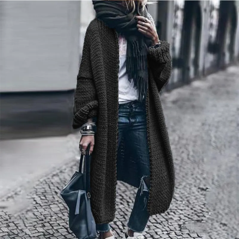 Fall/Winter New Long Sleeve Knitted Cardigan Casual Loose Fit Cardigan Knitted Sweater Jacket