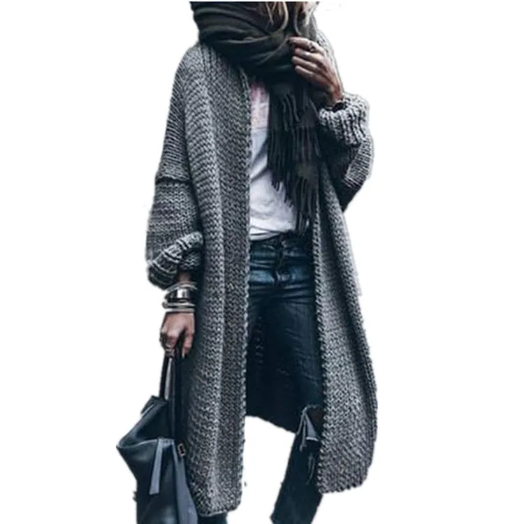 Fall/Winter New Long Sleeve Knitted Cardigan Casual Loose Fit Cardigan Knitted Sweater Jacket