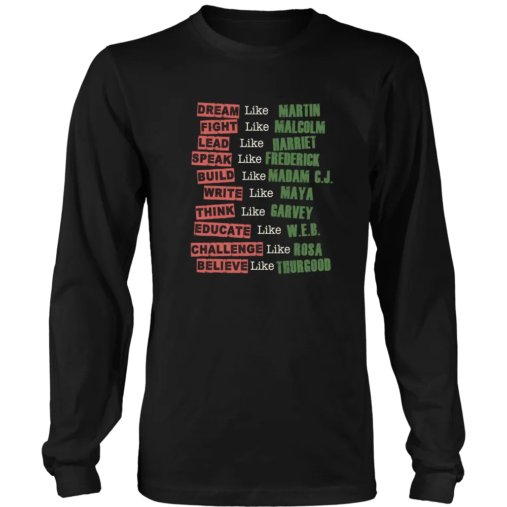 Fight Like Melanin Icons Long Sleeve T-Shirt