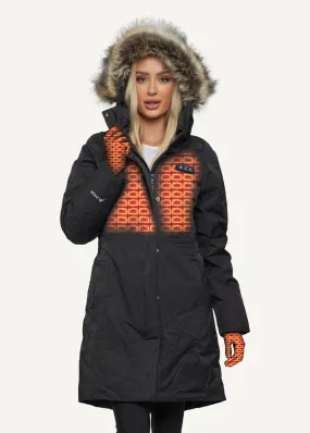 FNDN Women’s Heated Parka with Built-in Heated Gloves