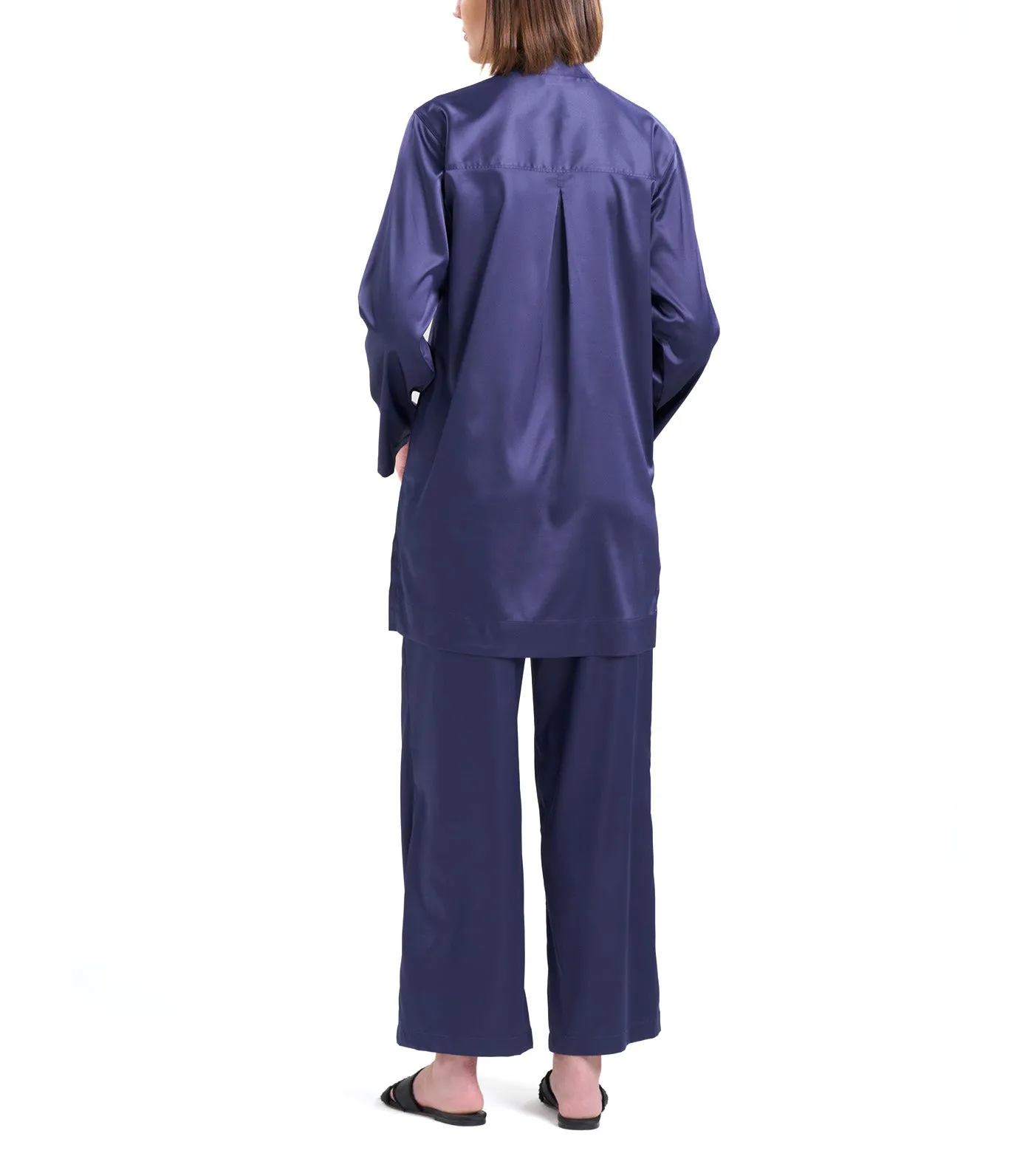 Glamour Mandarin Tunic Sleepshirt Midnight Navy