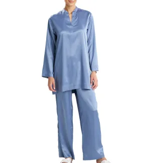 Glamour Mandarin Tunic Sleepshirt Moon Mist