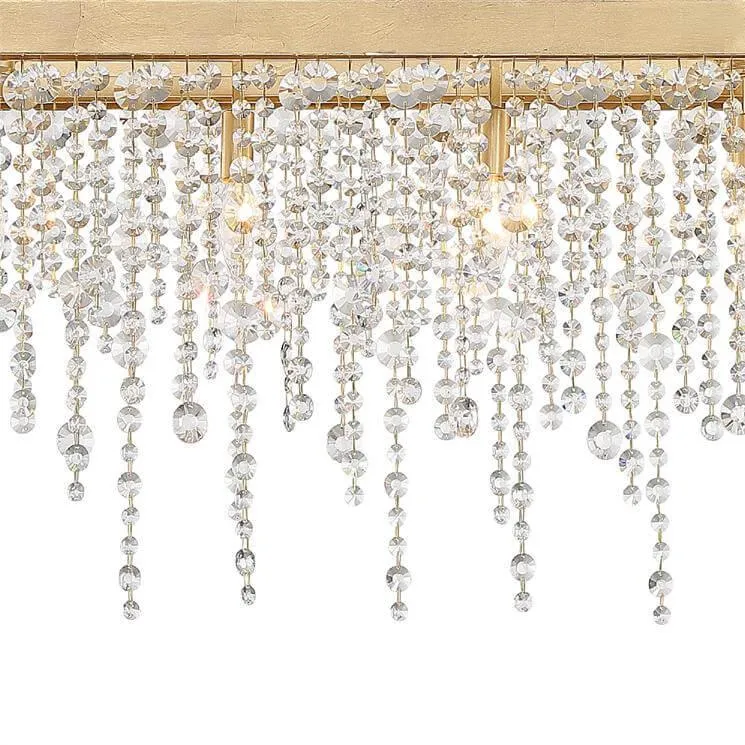 Gold Crystal Rainfall Long Island Chandelier