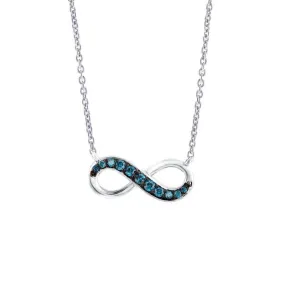 Gold Infinity Blue Diamond Necklace