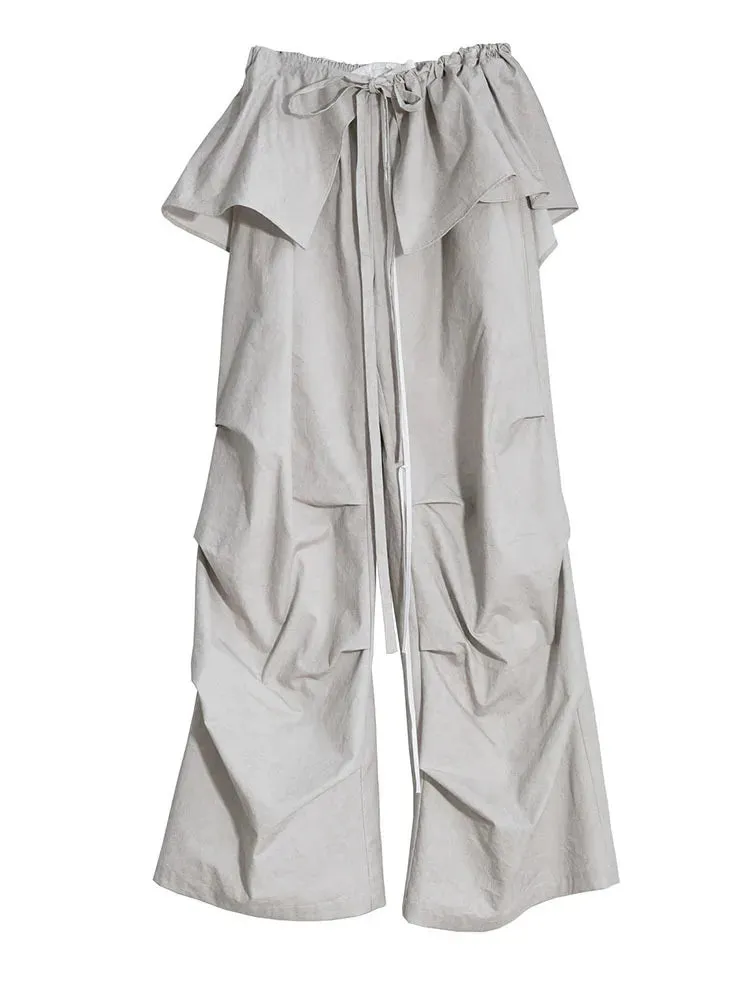 Hantuki Drawstring Layered Pants