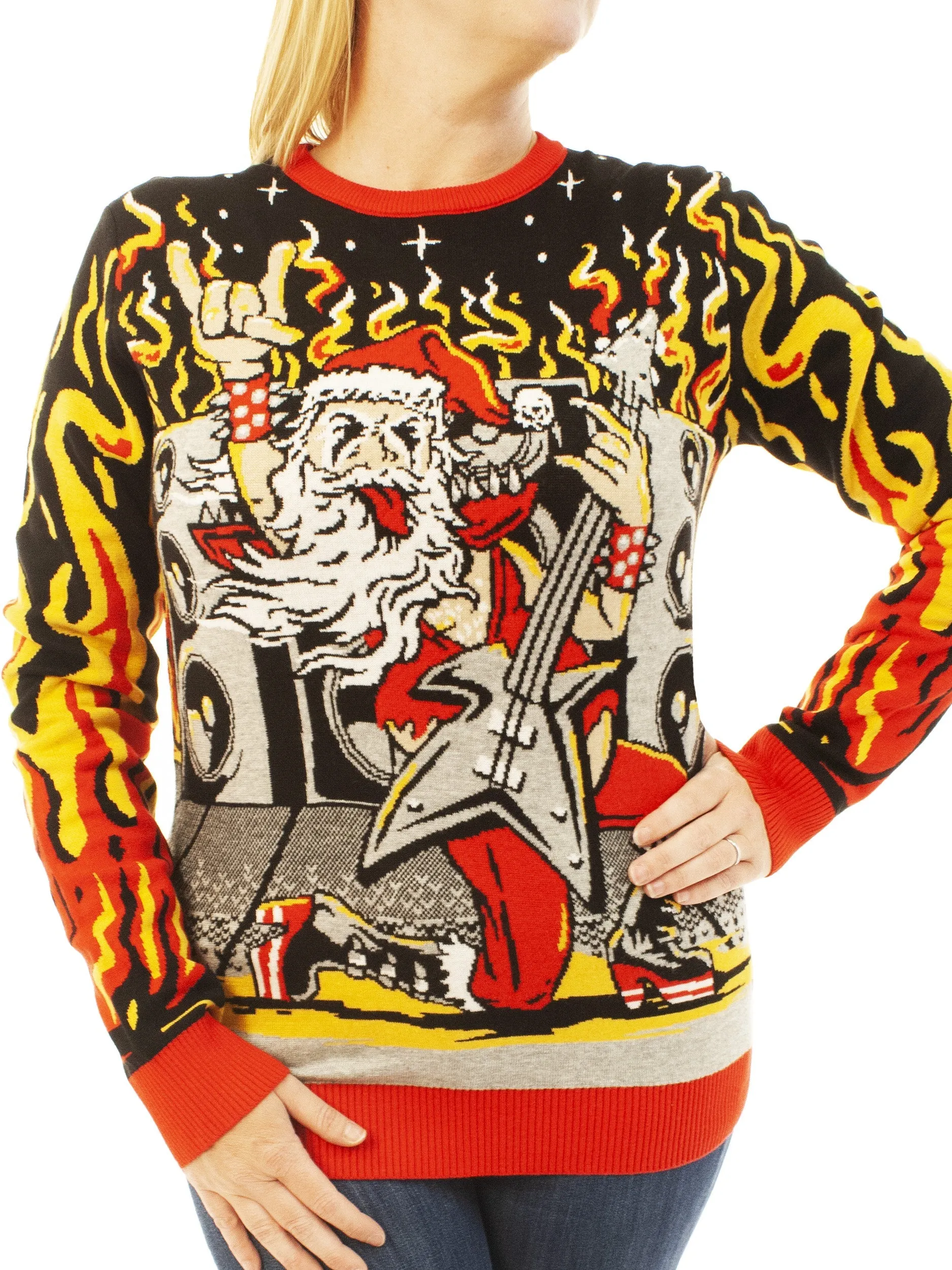 Heavy Metal Santa Ugly Christmas Sweater - Best Xmas Gifts For Him Or Her