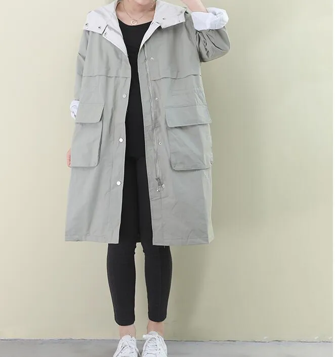 Hooded Loose Short Casual Coat A line Parka Plus Size Coat Jacket