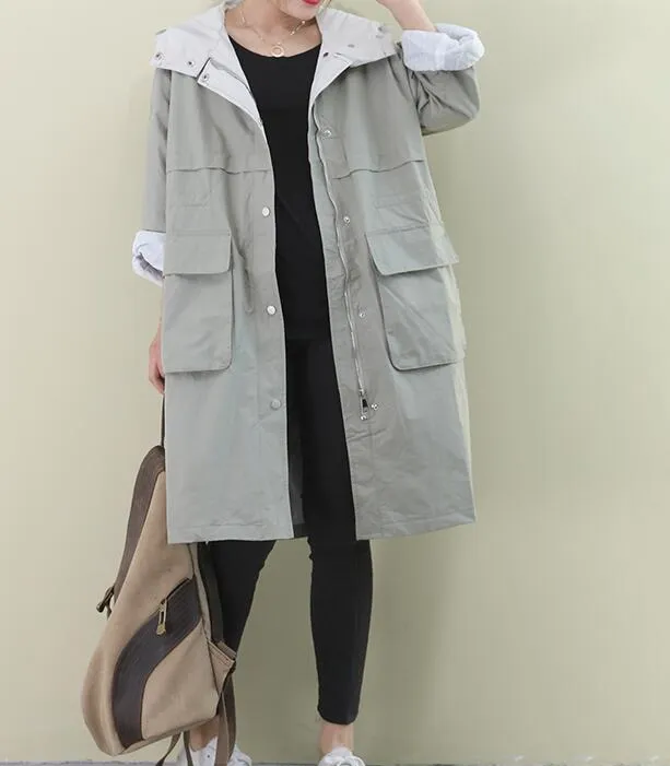 Hooded Loose Short Casual Coat A line Parka Plus Size Coat Jacket