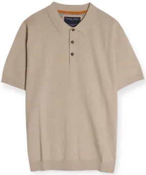 Johnny's Polo Sweater Top- Beige