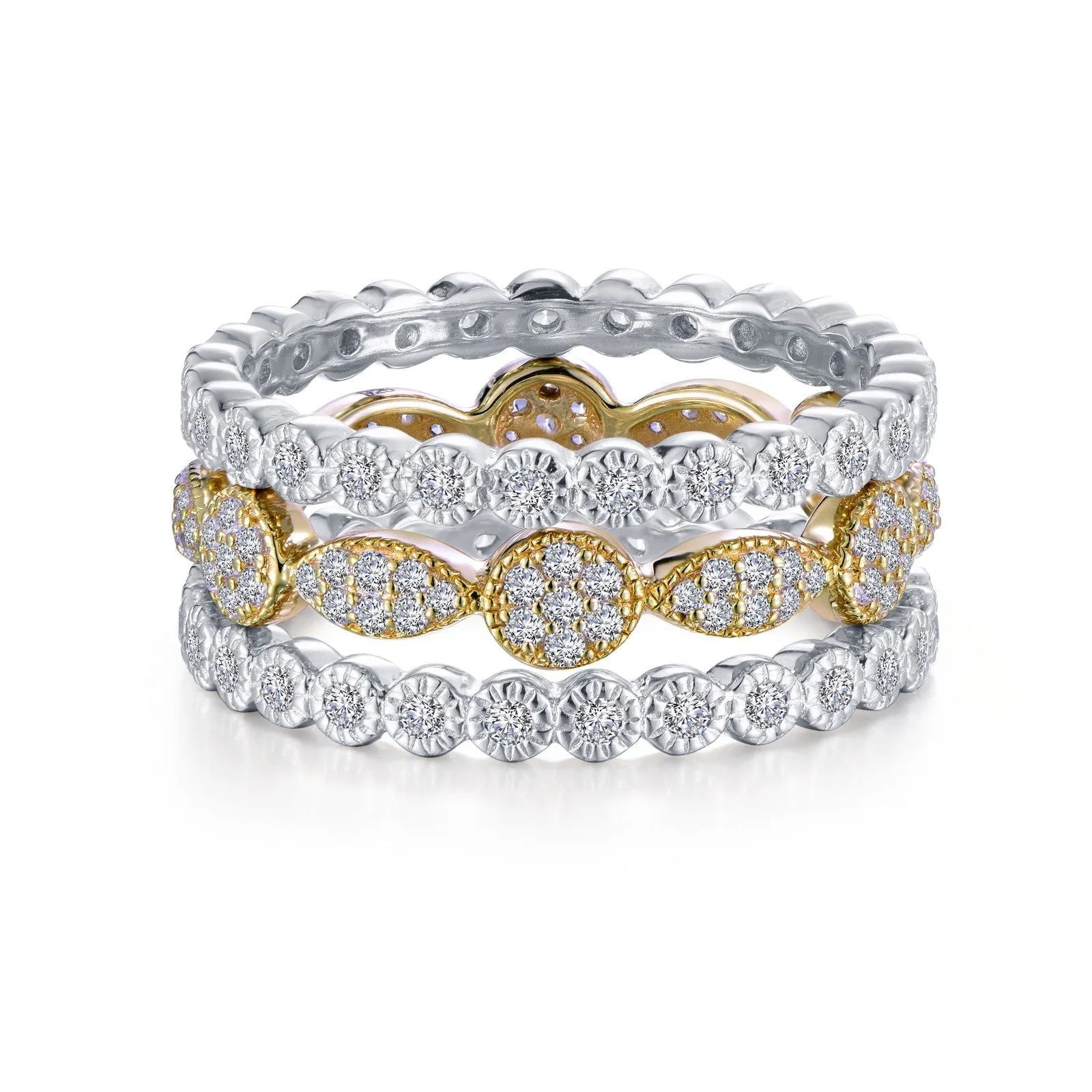 Lafonn Simulated Diamond 3-Piece Eternity Ring Set R0347CLT