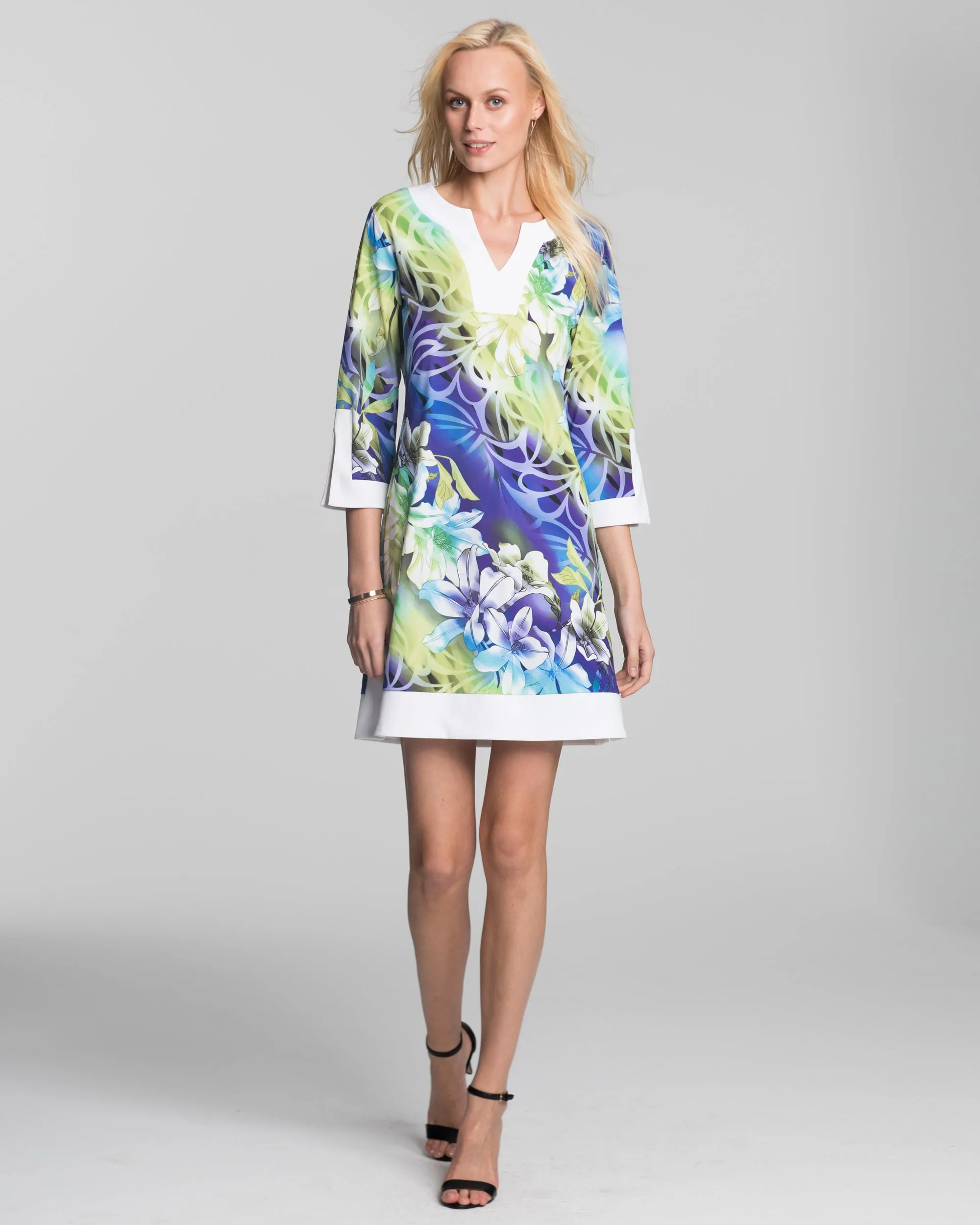 Lakena Tunic Dress in Blue Belles Fluer