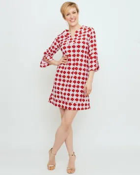 Lakena Tunic Dress in Red Nautical Knots