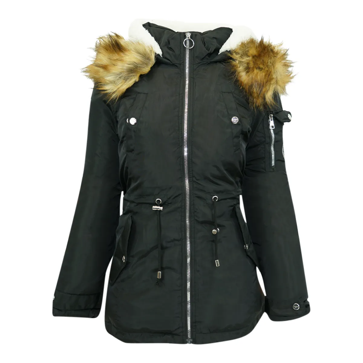 Madden Girl Women's Fur Sherpa Hooded Jacket